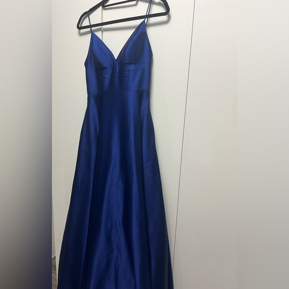 Blue Size 0 A-line Gown by Betsy and Adam - Picture 4 of 7